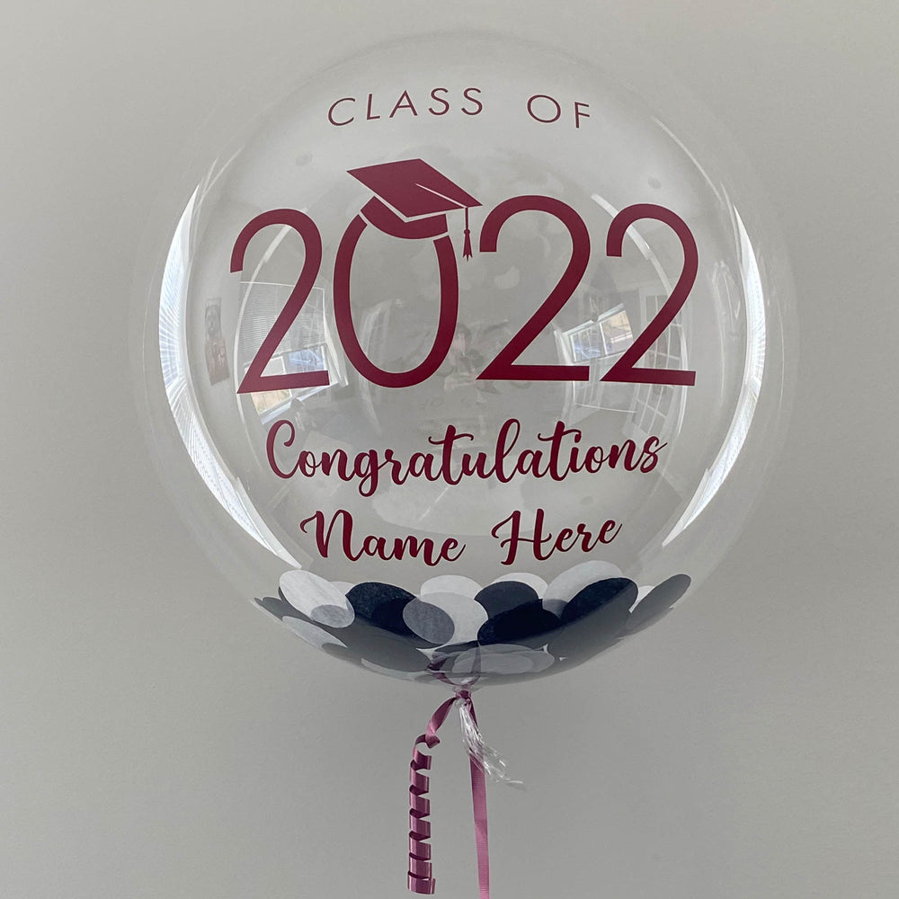 "Graduation 2022" Balloon - Custom Graduation Confetti Balloon - Balloominators