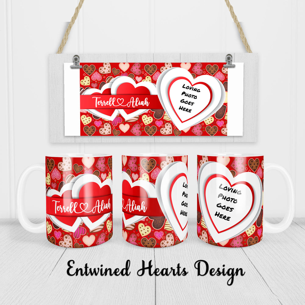 Valentine's Day 2 Custom Photo Mugs And 2 Custom Coasters - No Cocoa Bombs - Balloominators
