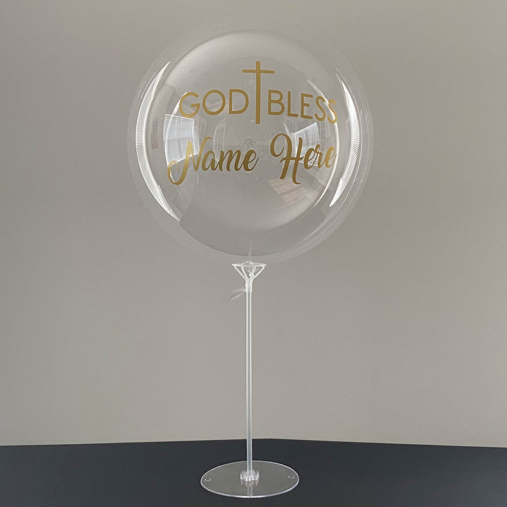 "GOD BLESS" Balloon - Custom God Bless Balloon With Stand - Balloominators