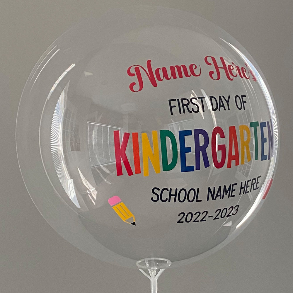 "First Day Of School" Balloon - Custom Back To School Balloon With Stand - Balloominators