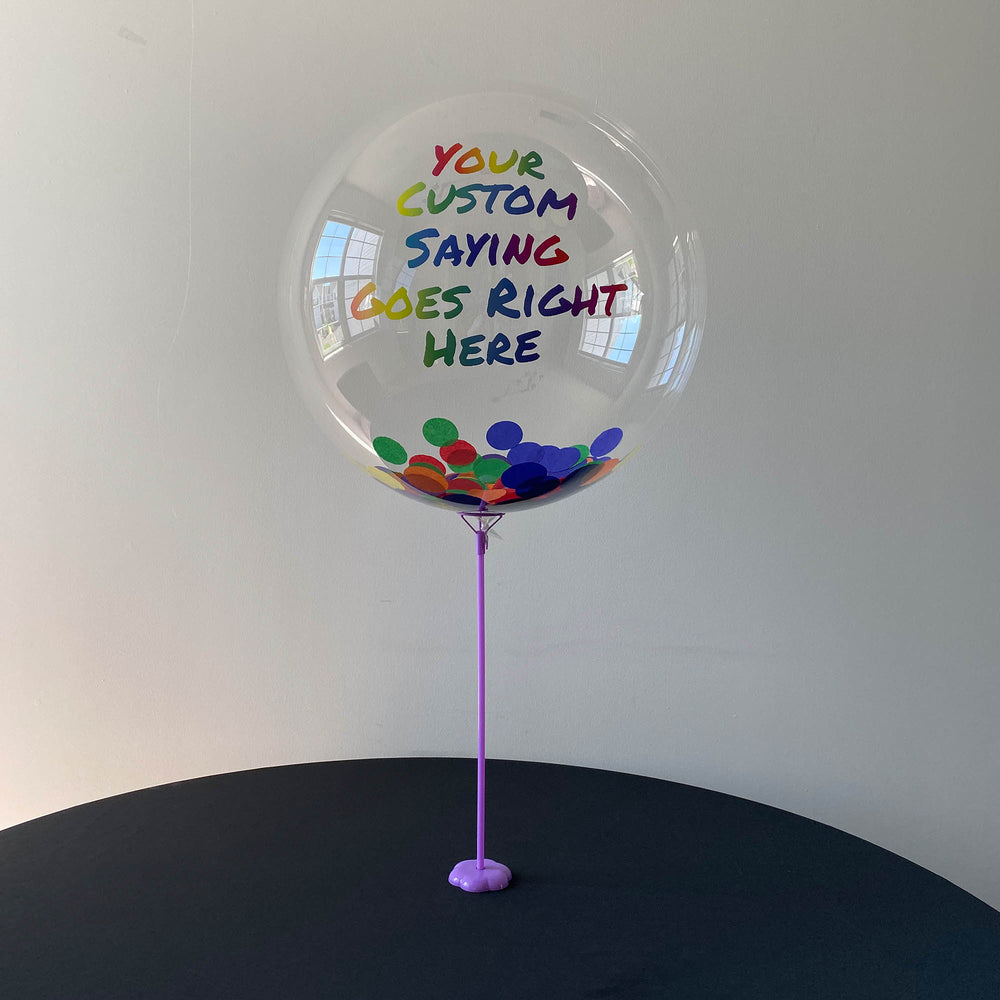 Rainbow Decal Balloon With Balloon Stand - Balloominators
