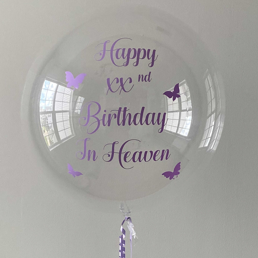 "Happy Birthday In Heaven" Balloon - Custom Memorial Balloon - Balloominators