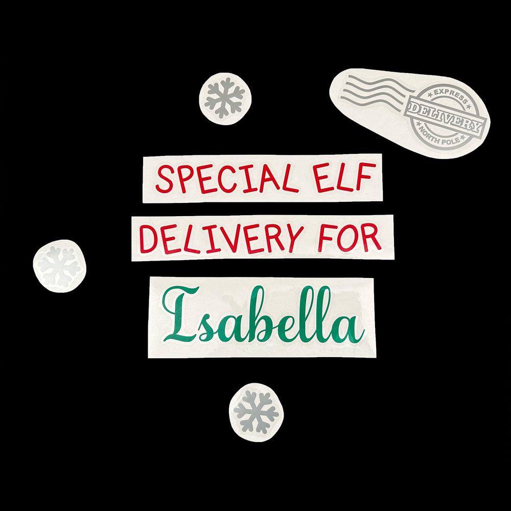 "Special Elf Delivery For" Balloon With Stand - Custom Elf Balloon With Stand - Balloominators