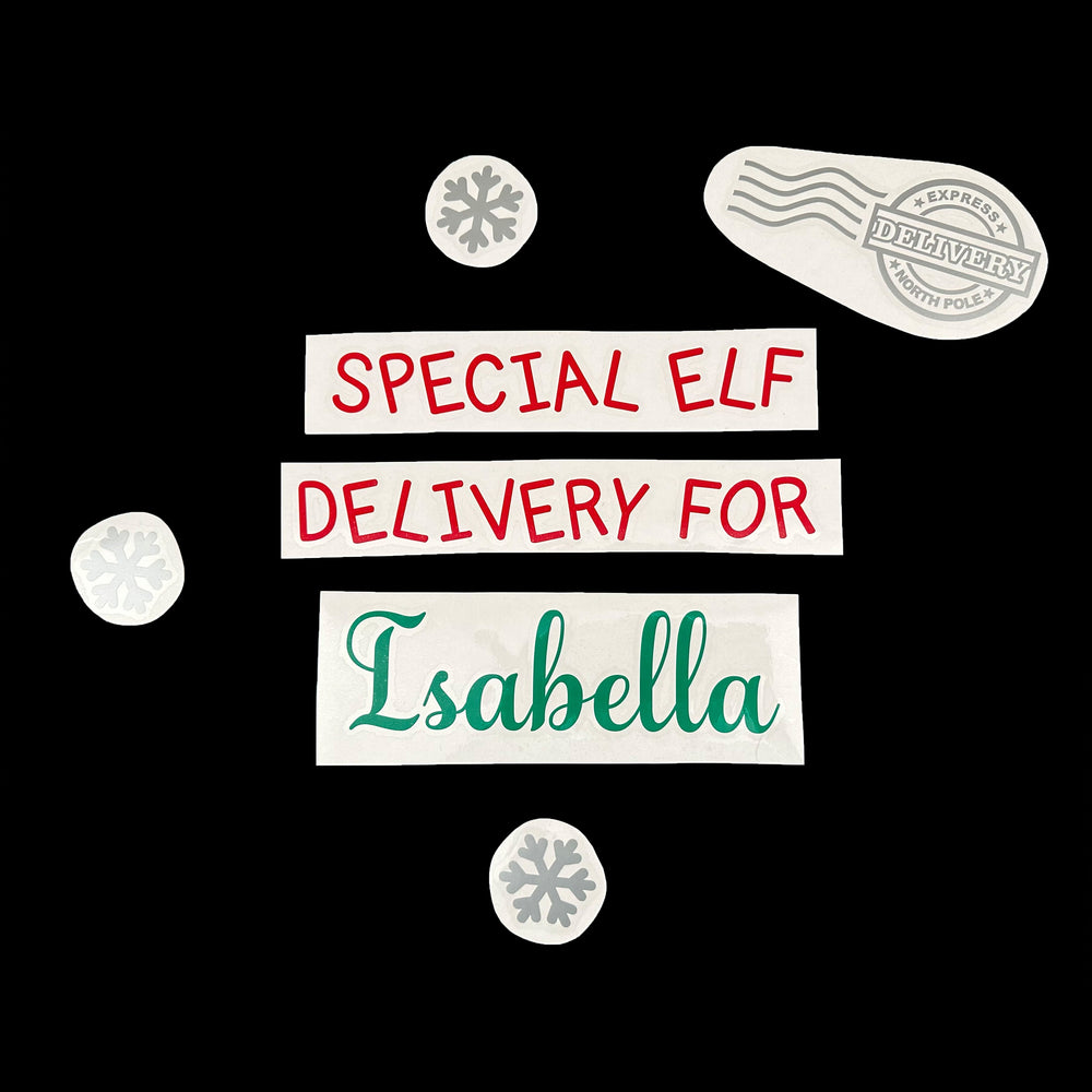 "Special Elf Delivery For" Balloominator -  Custom Elf Balloon With Stand - Balloominators