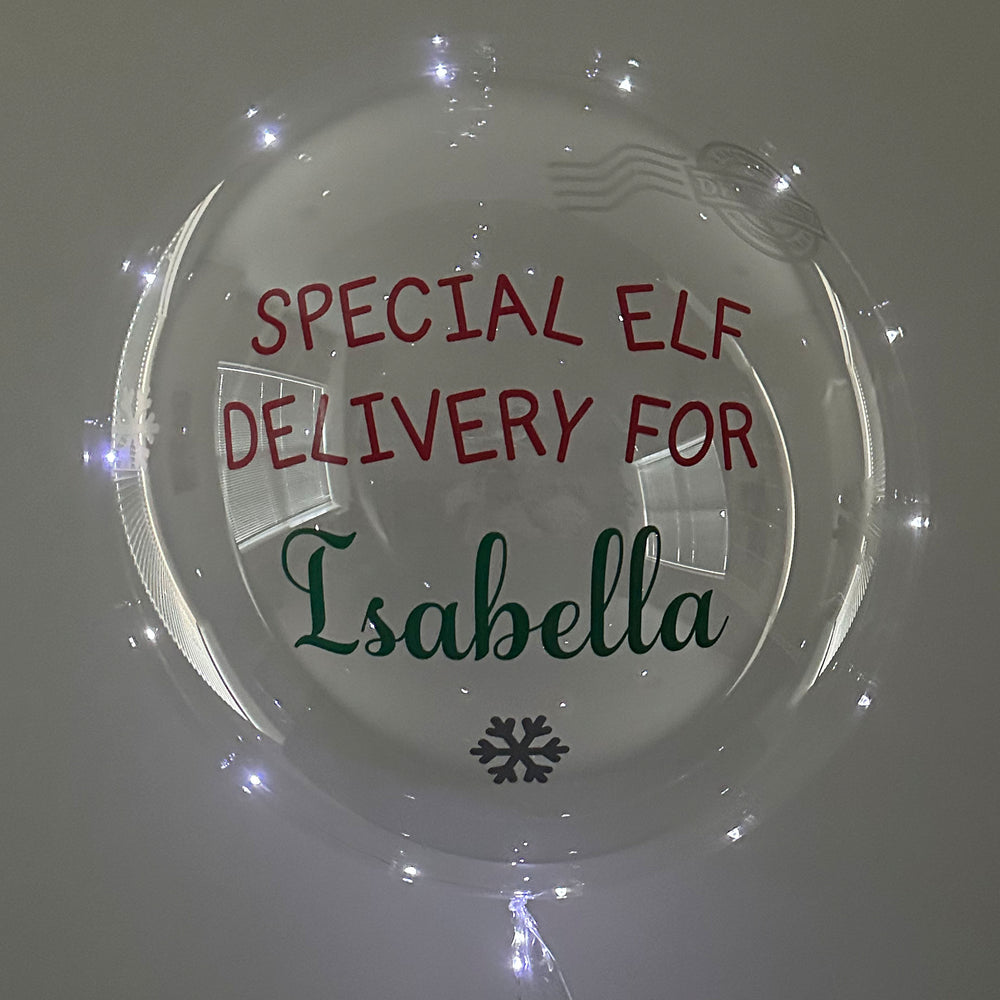 "Special Elf Delivery For" Balloominator -  Custom Elf Balloon - Balloominators