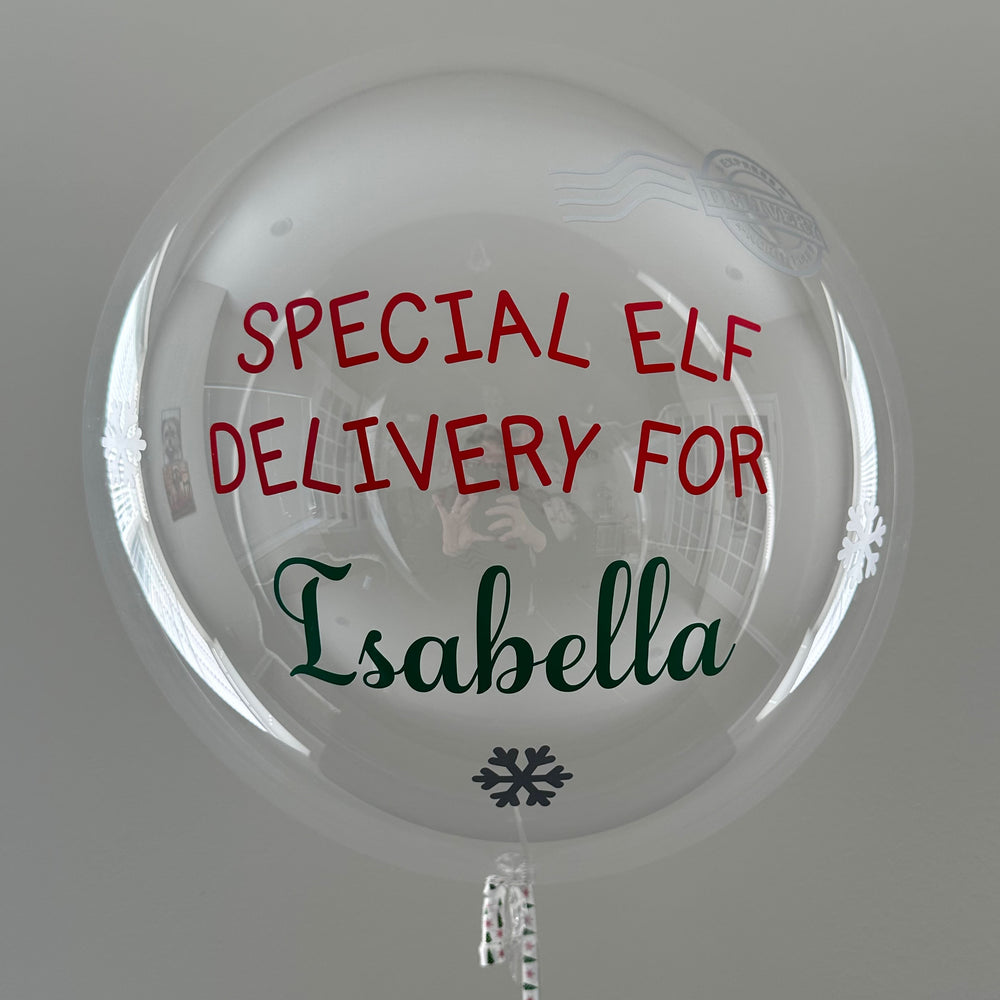 "Special Elf Delivery For" Balloon - Custom Elf Balloon - Balloominators