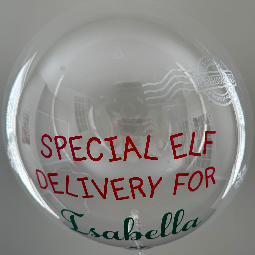 "Special Elf Delivery For" Balloon - Custom Elf Balloon - Balloominators