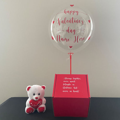 Hot Cocoa Bomb Valentine's Day Gift Set - 1 Mug And 1 Coaster - Custom Valentine's Day Balloon With Stand  And Bear - Balloominators