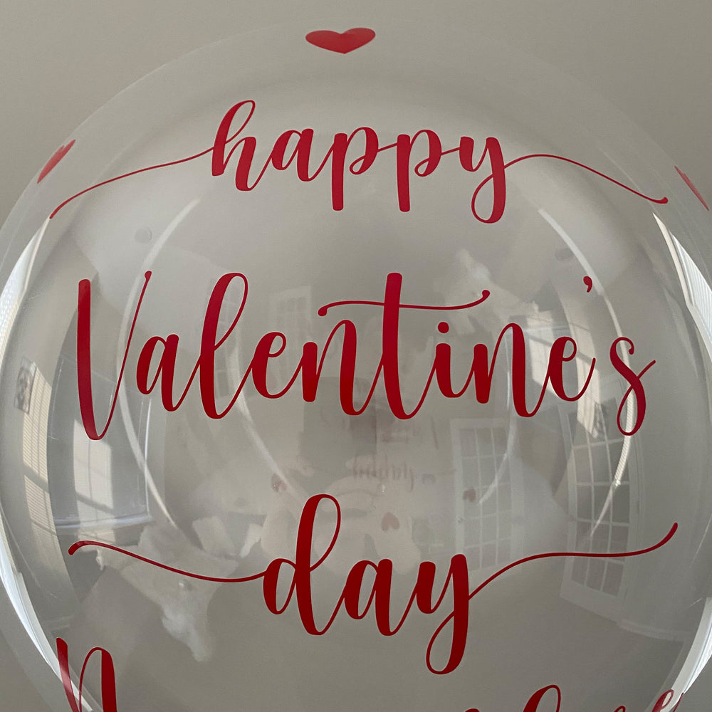 Happy Valentine's Day Balloon And Bear - Custom Valentine's Day Balloon - Balloominators