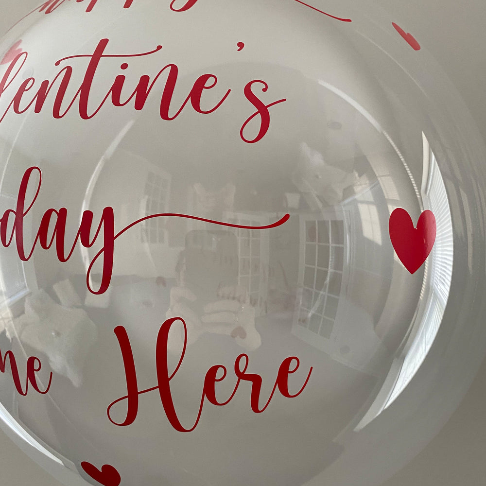 Happy Valentine's Day Balloon And Bear - Custom Valentine's Day Balloon - Balloominators