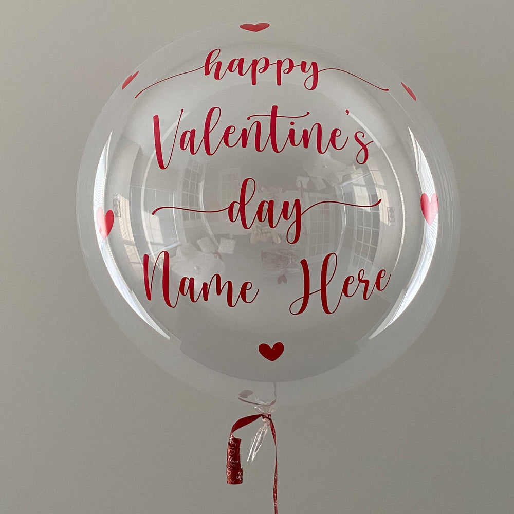 Happy Valentine's Day Balloon And Bear - Custom Valentine's Day Balloon - Balloominators