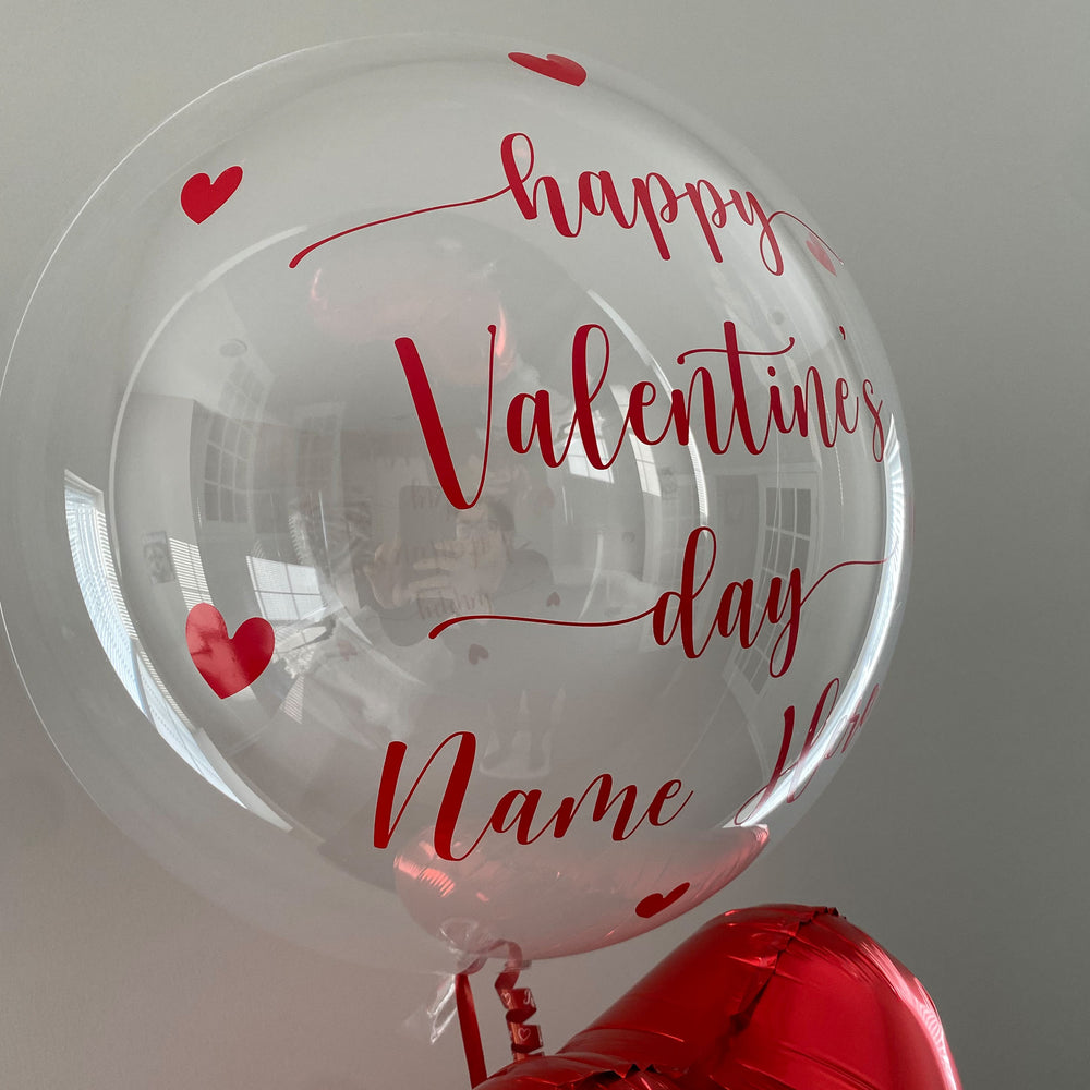 Hot Cocoa Bomb Valentine's Day Gift Set - 1 Mug And 1 Coaster - Custom Valentine's Day Balloon And Bear - Balloominators