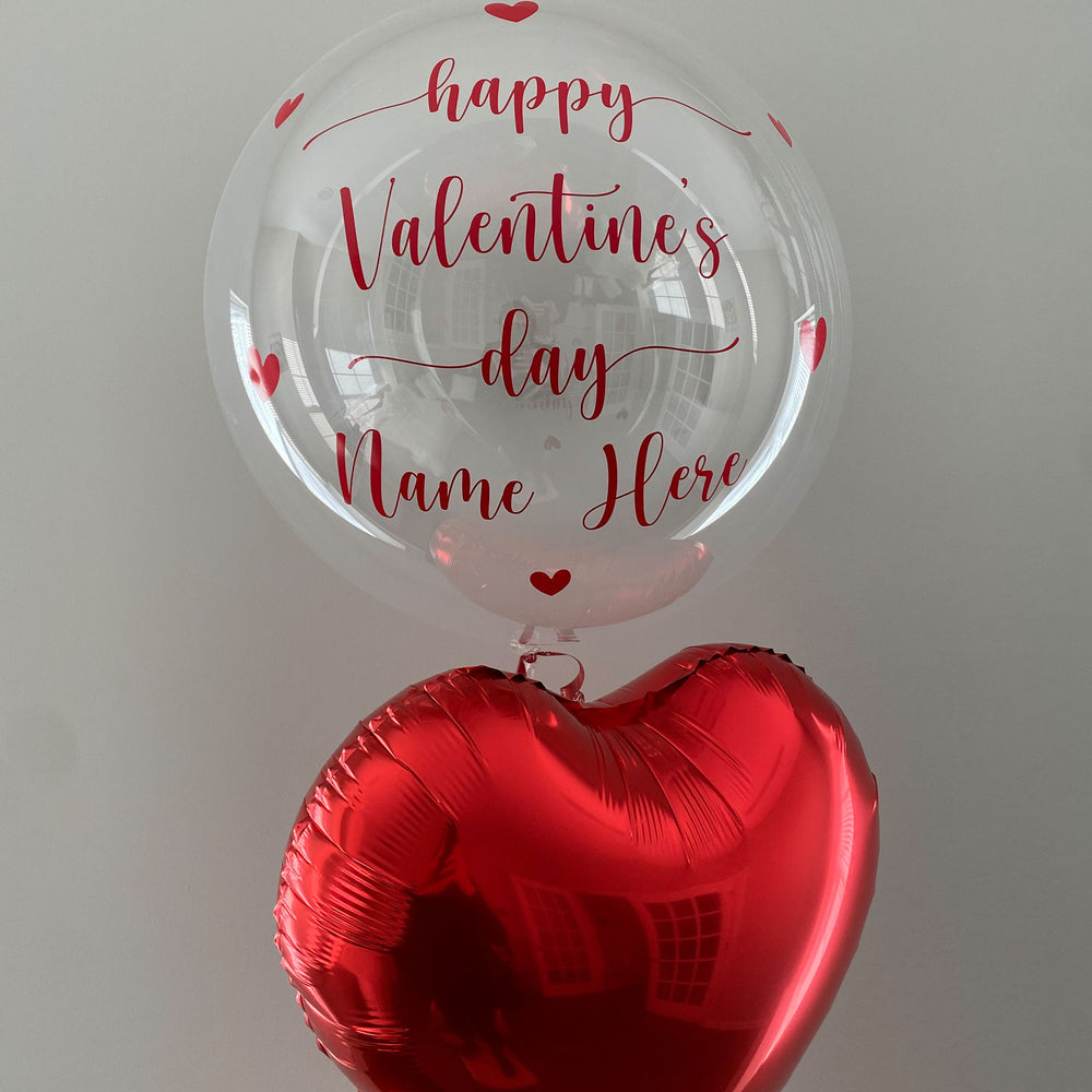 Hot Cocoa Bomb Valentine's Day Gift Set - 1 Mug And 1 Coaster - Custom Valentine's Day Balloon And Bear - Balloominators