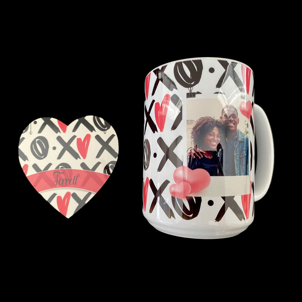 Valentine's Day Custom Photo Mug And Custom Coaster - No Cocoa Bombs - Balloominators